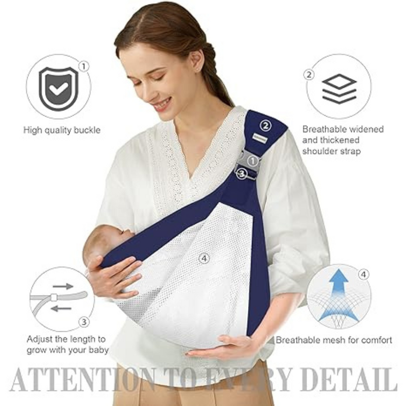 Ergonomic Baby Sling  Comfortable One-Shoulder Polyester Carrier